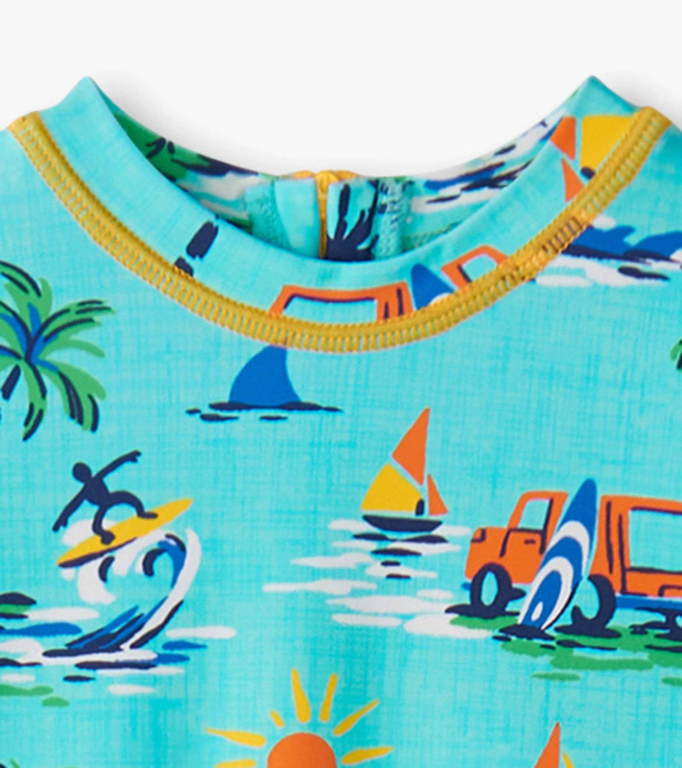 Baby Boys Vintage Holiday One-Piece Rashguard - Image 4