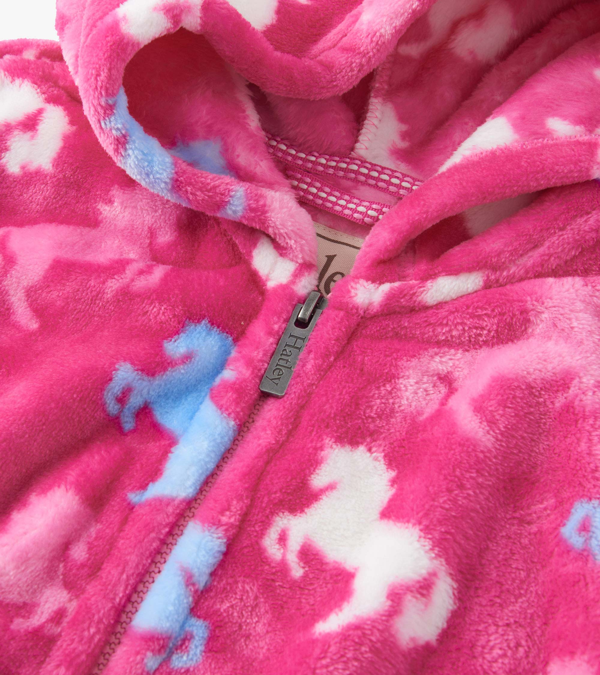 Girls Beautiful Horses Fleece Zip-Up Hoodie - Image 3
