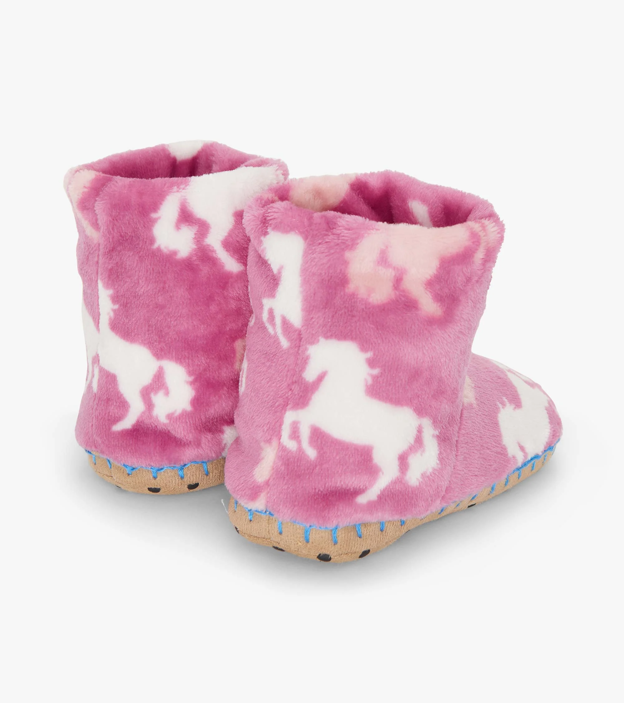 Girls Beautiful Horses Fuzzy Fleece Slippers - Image 4