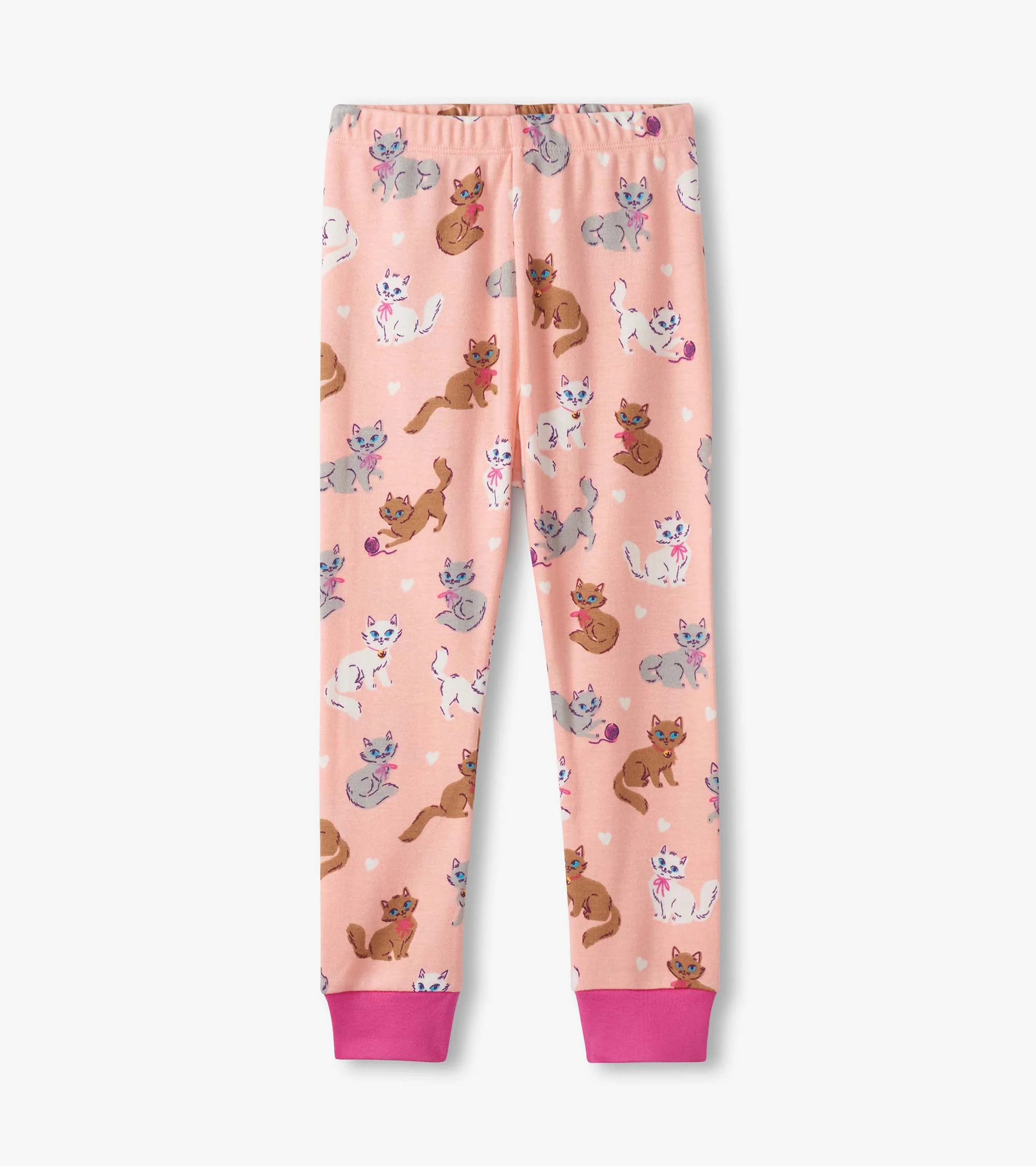 Girls Little Kitties Cotton Pajama Set - Image 4