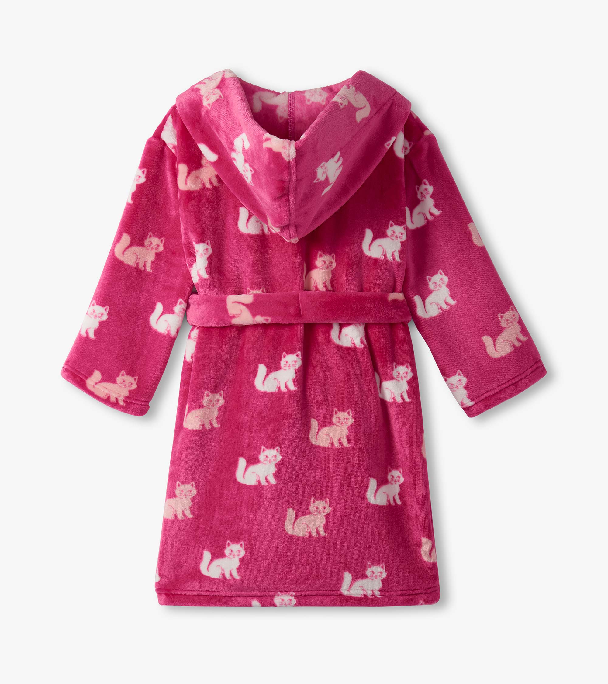 Girls Little Kitties Fuzzy Fleece Robe - Image 3