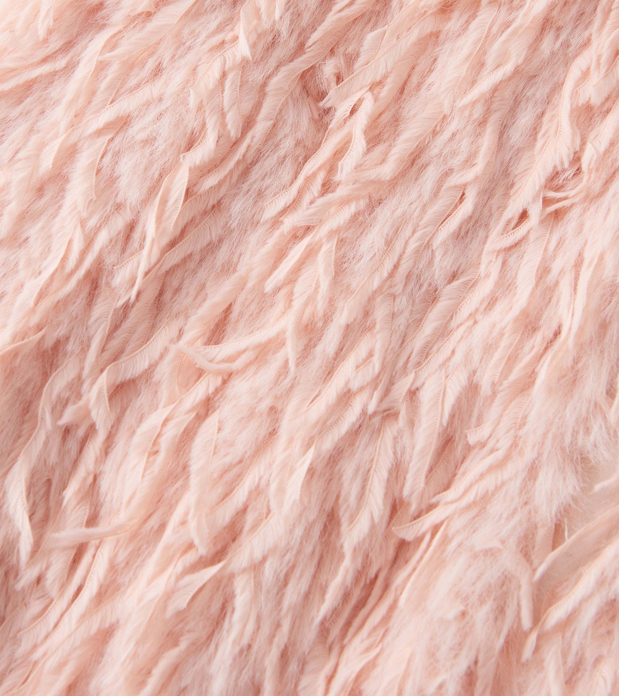 Girls Pale Pink Feather Faux Fur Vest - Image 8