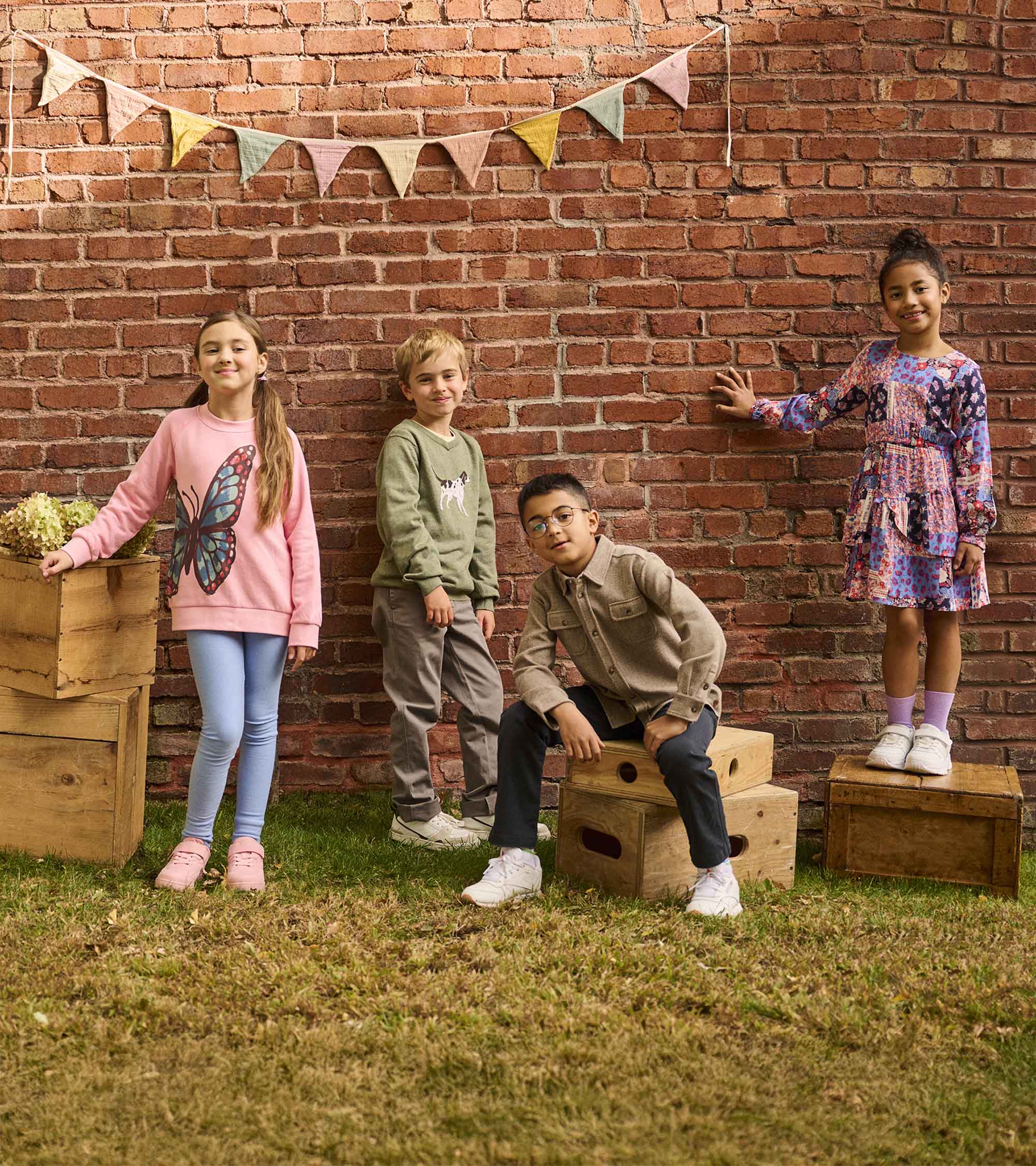 Girls Sea Pink Butterfly Slouchy Pullover - Image 4