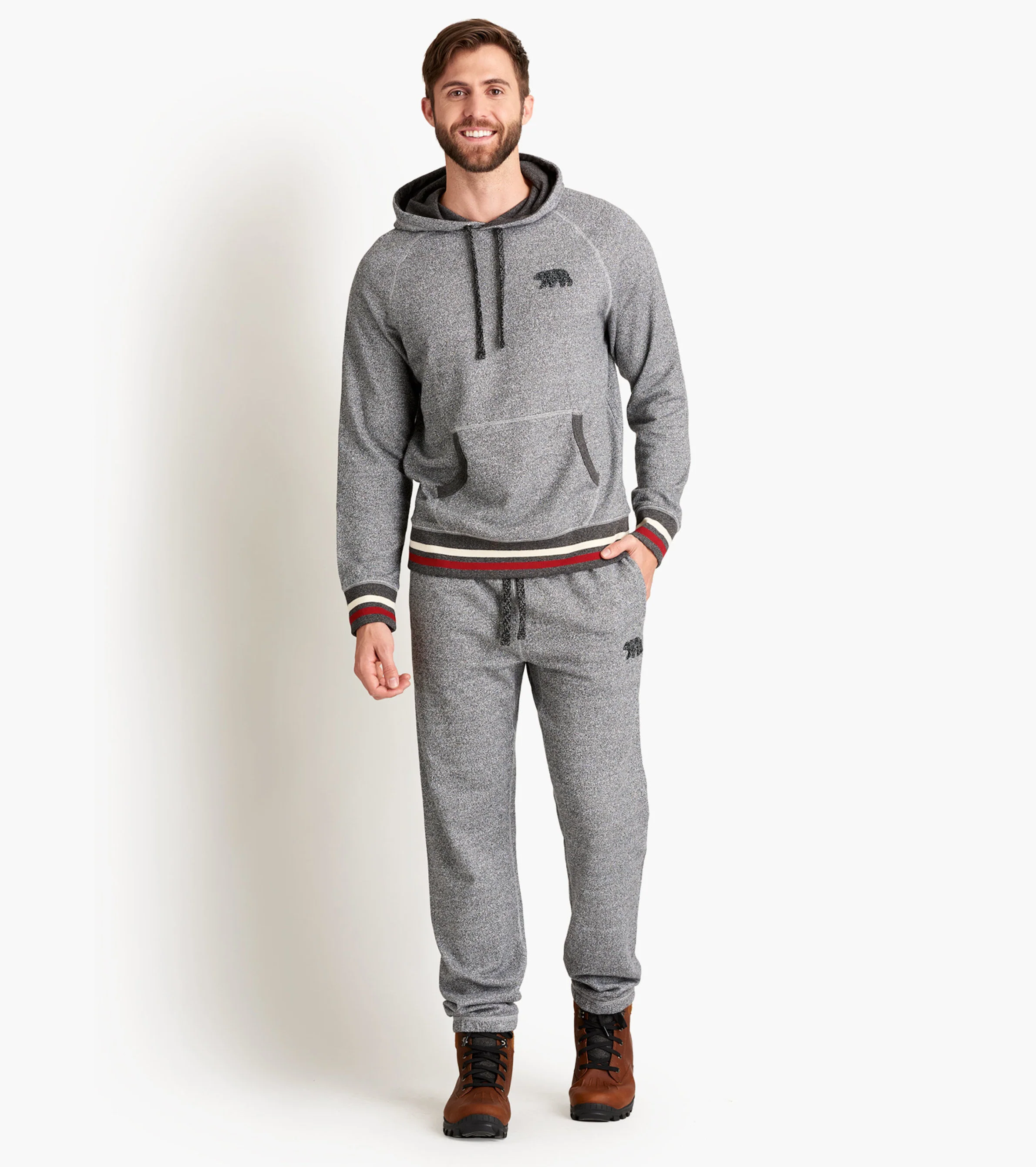 Marled Grey Bear Men's Heritage Pullover Hoodie - Image 3