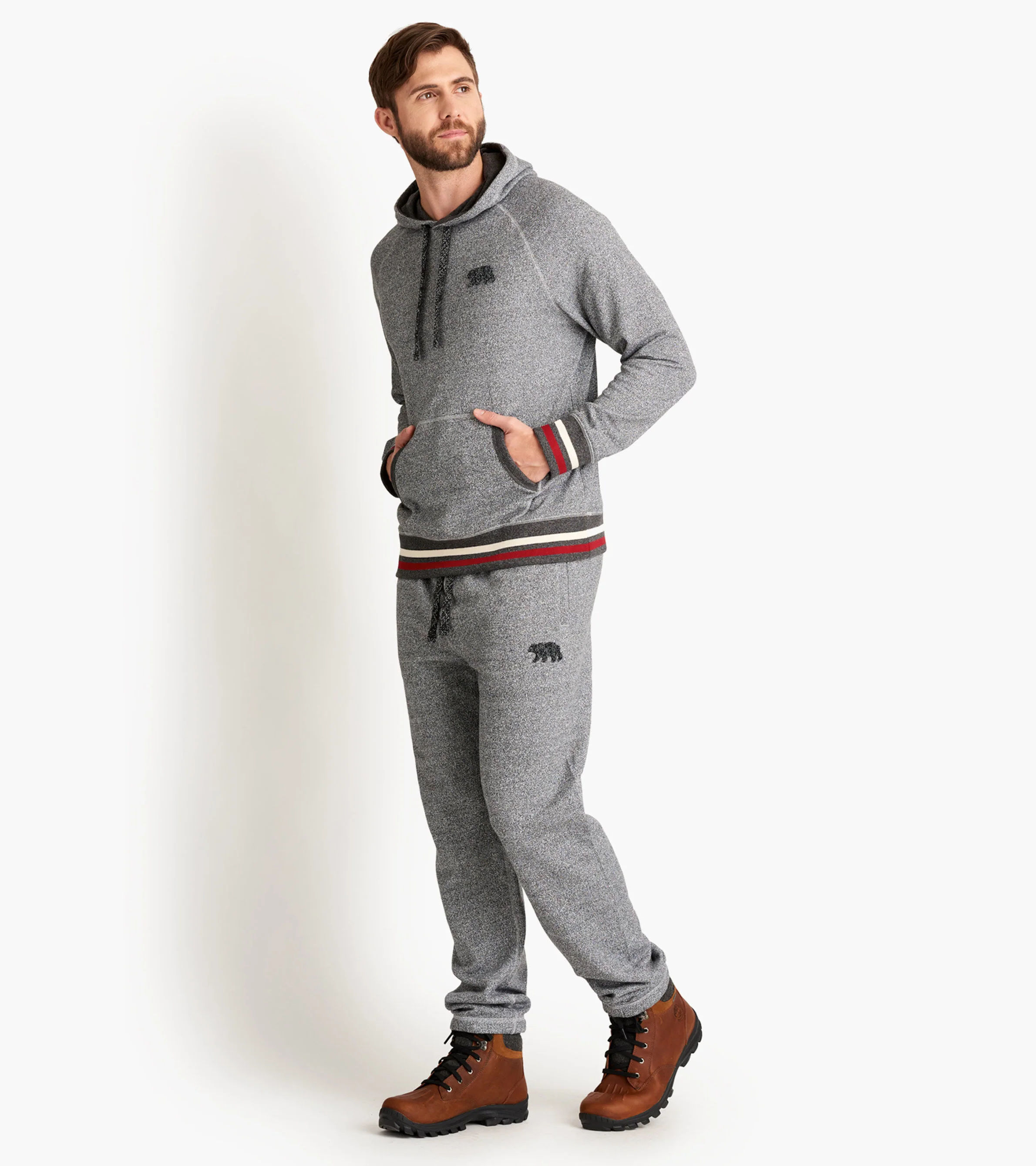 Marled Grey Bear Men's Heritage Pullover Hoodie - Image 4