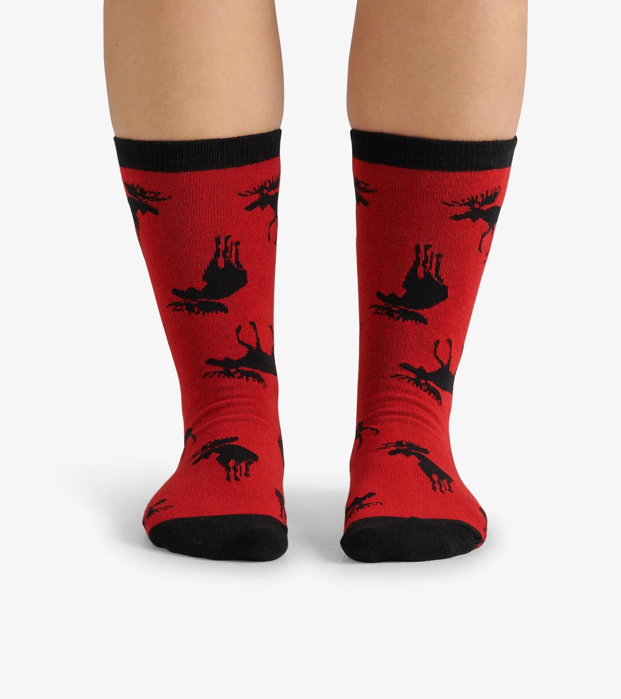 Moose on Red Women's Crew Socks - Image 3